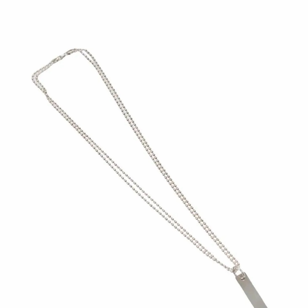 Gucci 925 Sterling Silver Bar Double Ball Chain Necklace- Tom Ford ERA -Full inc